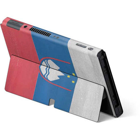 Slovenia Flag Distressed Nintendo Switch OLED (2021) Skin